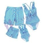Maillot de Bain 1 Pièce Rayé Bleu et Blanc