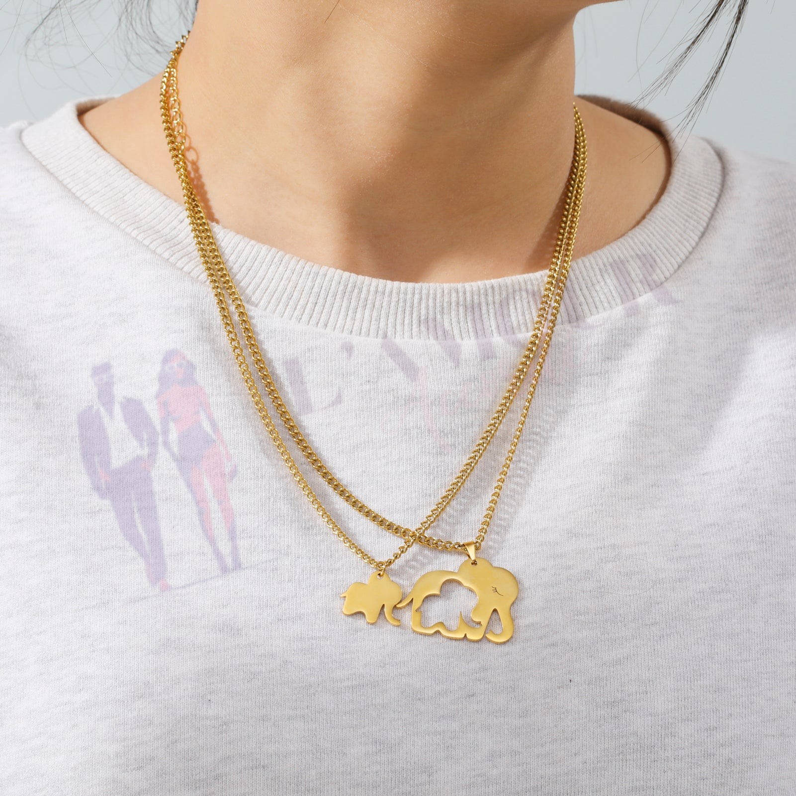 Pendentif Eléphant Bébé Maman – Image 6