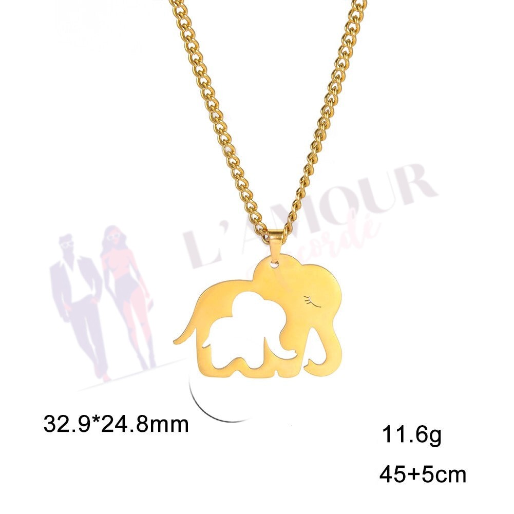 Pendentif Eléphant Bébé Maman – Image 4
