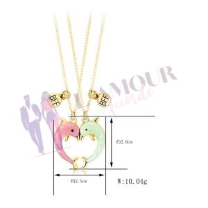 Collier Dauphin Coeur pour 2