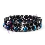 bracelet pierre bleu et noir