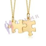Collier puzzle or pour 2 personnes