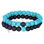 Bracelet onyx noir et bleu