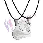 pendentif coeur séparable argent